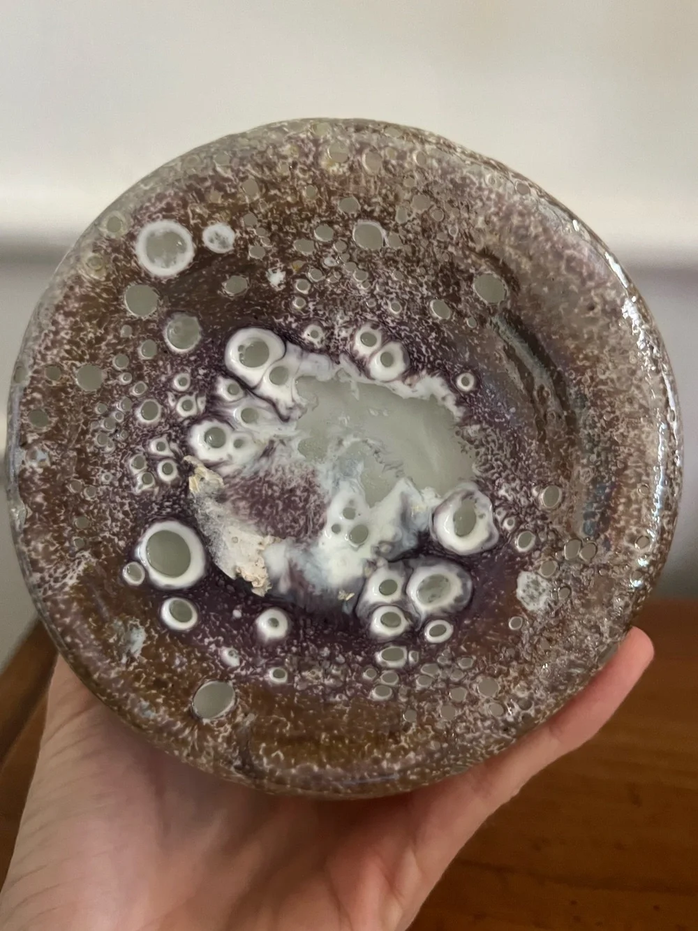 Hand-Blown Vase Glass White & Gold